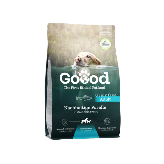 Sustainable trout dog food