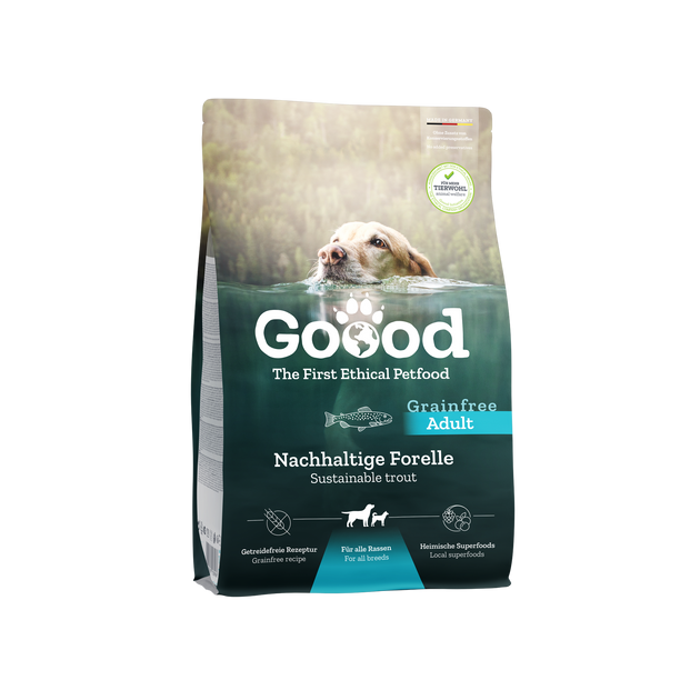 Free range and sustainable dry dog food by Goood the sustainable dog food brand Goood UK Sustainable premium dog food