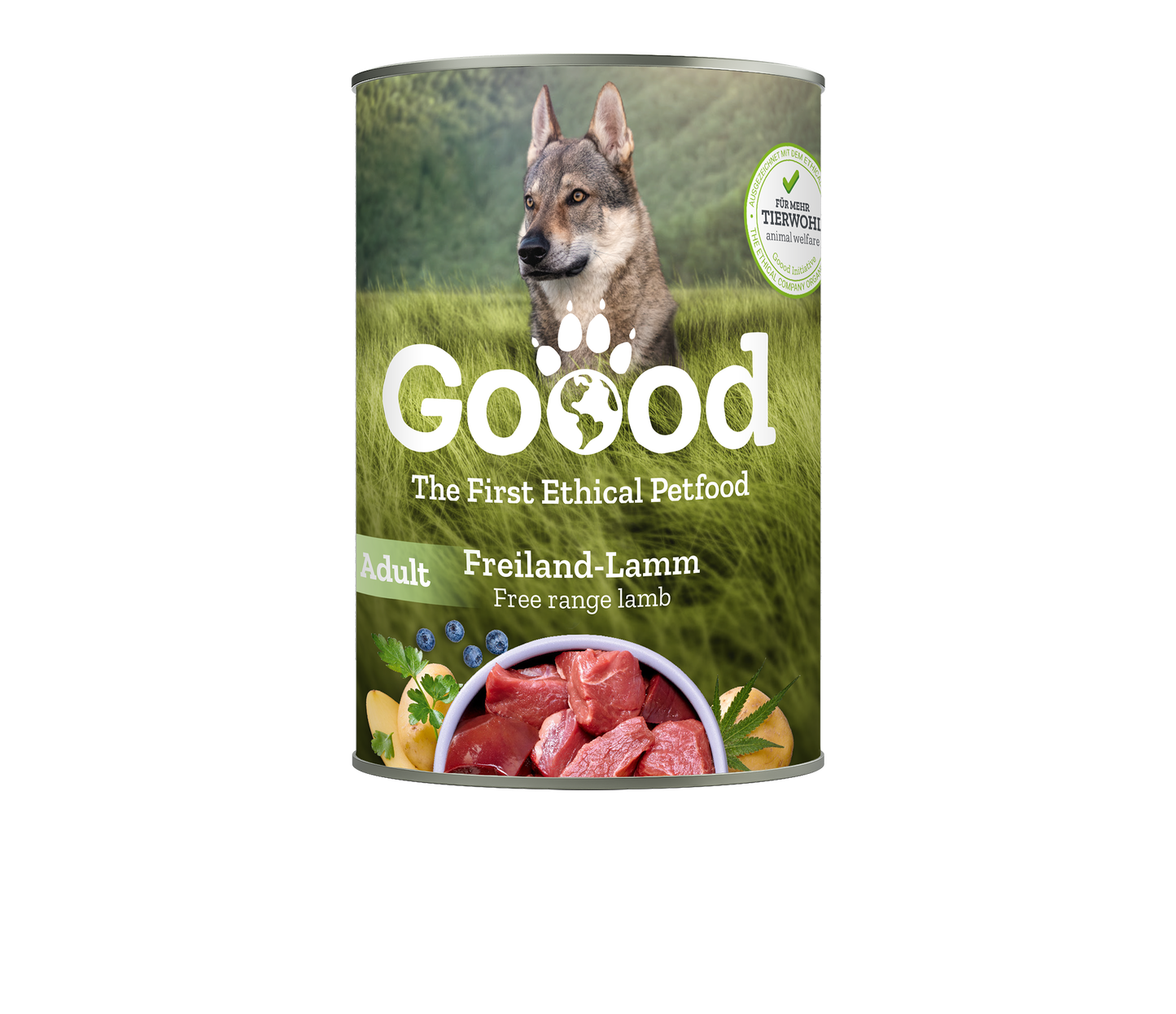 Free range lamb wet dog food