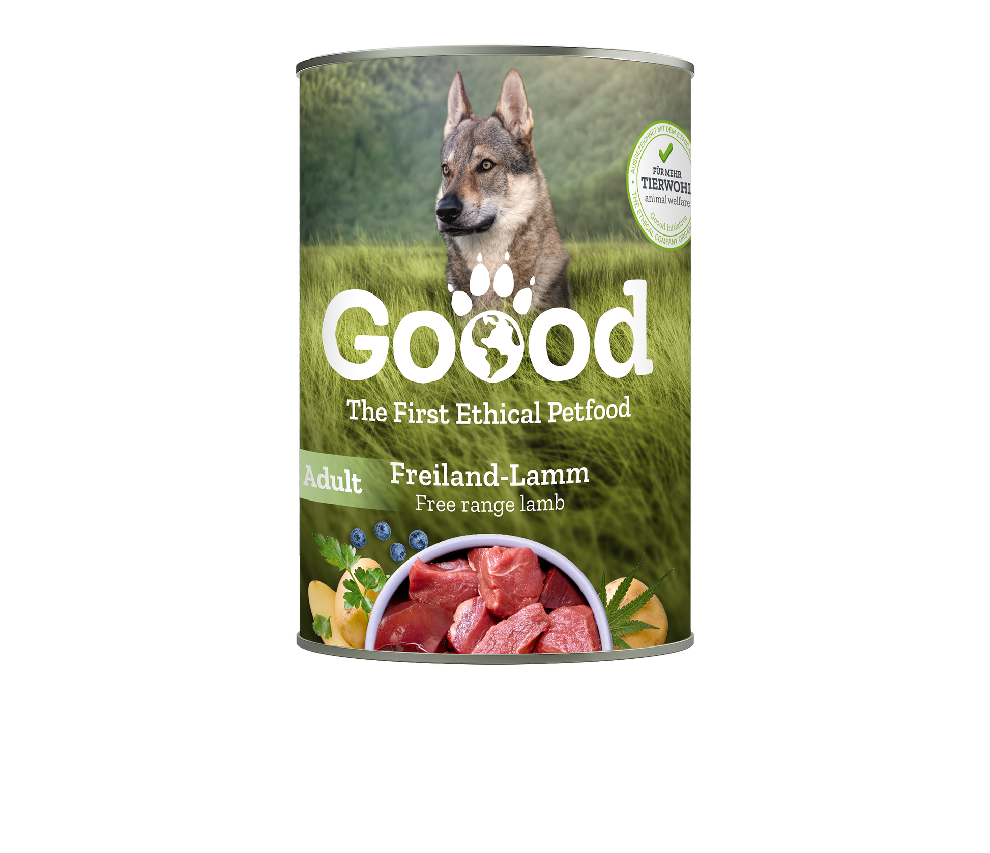 Free range lamb wet dog food