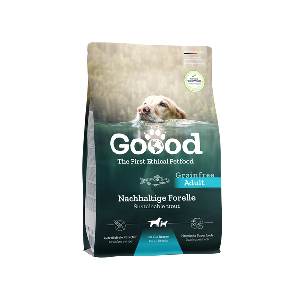 Sustainable trout dog food